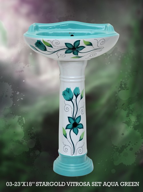 23x18 Stargold Set Aqua Green