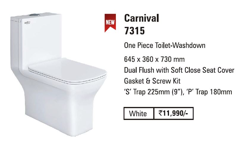GB ONE PCS COMMODE CARNIVAL P-TRAP