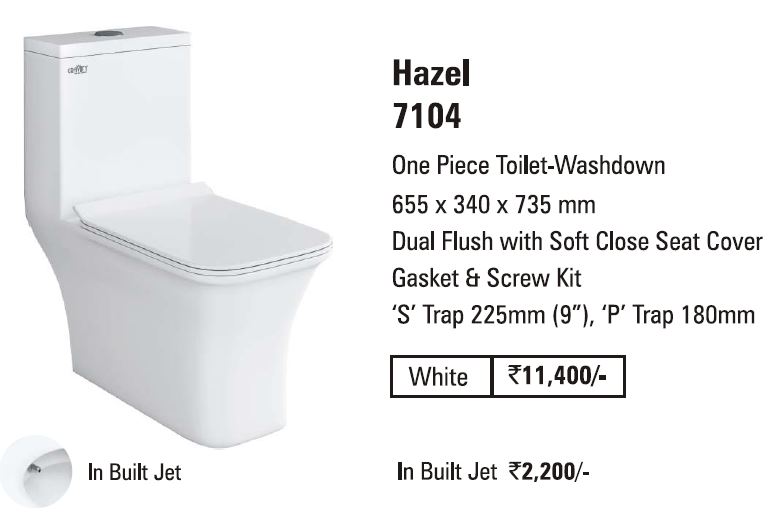 GB ONE PCS COMMODE HAZEL S-TRAP