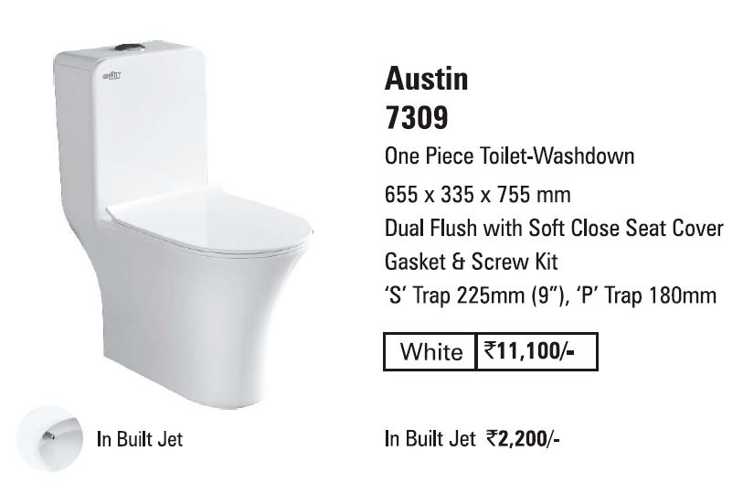 GB ONE PCS COMMODE AUSTIN S-TRAP